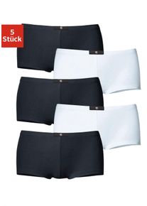 H.I.S. H.I.S Damen Panty, Gr. 34, schwarz-weiß, Jersey, Obermaterial: 95% Baumwolle, 5% Elasthan, unifarben, Unterhosen, aus elastischer Baumwoll-Qualität