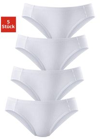 Petite Fleur Damen Bikinislip, Gr. 36, weiß, Piquu00e9, Obermaterial: 95% Baumwolle, 5% Elasthan, unifarben, Unterhosen, aus weicher Pikee-Qualität