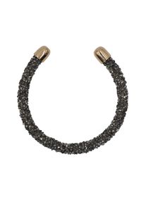 Steuer Damen Armband "Metall gelb flex Glasstein schwarz", 17cm, Metallmix, schwarz, Metallmix, Armbänder