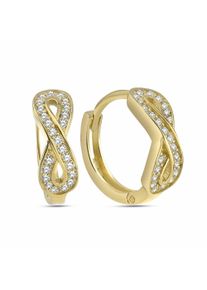 dKeniz Damen Paar Creolen "925/- Sterling Silber vergoldet Unendlichkeitsohrring", ONE-SIZE, Silber 925 (Sterlingsilber), gold, Silber 925