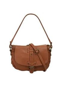 Umhängetasche CLUTY Gr. B/H/T: 23cm x 17cm x 4cm onesize, braun (cognac) Damen Taschen echt Leder, Made in Italy