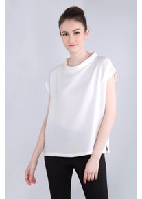 Imperial Damen Blusentop, weiß, casual, Gr. XS, unifarben, Jersey, Obermaterial: 97% Polyester, 3% Elasthan, Blusen, aus leicht, fließender Qualität