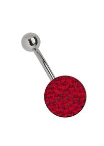 Adelia´s ADELIA ́S Damen Bauchnabelpiercing "Piercing Bauchnabelpiercing", rot, Chirurgiestahl, Piercings, 11 mm Multi-Strass-Platte