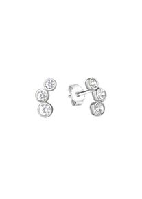 Vivance Damen Paar Ohrstecker "925/- Sterling Silber rhodiniert Zirkonia", ONE-SIZE, Silber 925 (Sterlingsilber), weiß, Silber 925 (Sterlingsilber),