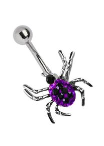 Adelia´s ADELIA ́S Damen Bauchnabelpiercing "Piercing Piercing Bauchnabelpiercing", lila, modisch, Titan, Piercings, Titan Bauchnabel Piercing Banane Spinne