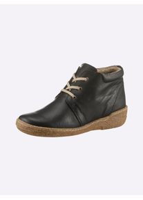 Casual Looks Damen Stiefelette, Gr. 38, schwarz, Glattleder, sportlich, Schuhe