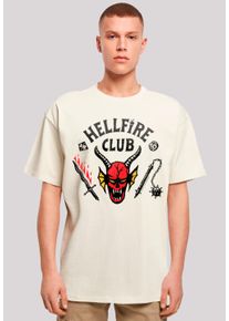 F4NT4STIC Herren T-Shirt "Stranger Things Hellfire Club", beige, casual, Gr. XS, Obermaterial: 100% Baumwolle, Shirts, Premium Qualität