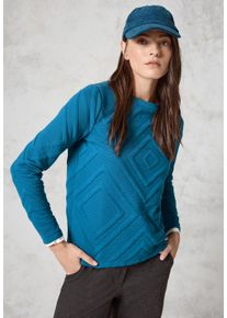 Cecil Damen Sweatshirt, blau, casual, Gr. S, unifarben, Sweatware, Obermaterial: 80% Polyester, 17% Viskose, 3% Elasthan, Sweatshirts, mit 3D
