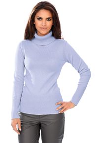 Heine Damen Rollkragenpullover "Rollkragen-Pullover", blau, Gr. 44, unifarben, 45% Viskose, 27% Baumwolle, 25% Polyamid, 3% Kaschmir, Pullover