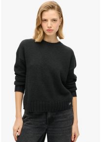 Superdry Damen Strickpullover "ESSENTIAL CREW NECK JUMPER", blau, casual, Gr. XXS, unifarben, Strick, Obermaterial: 50% Polyacryl, 20% Polyester, 18%