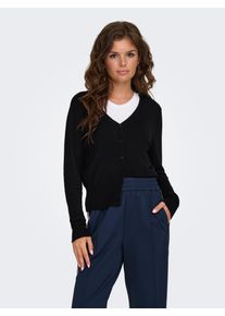 Only Damen Strickjacke "ONLVENICE LIFE LS VNECK CARDI KNT NOOS", schwarz, modisch, Gr. XL, unifarben, Strick, Obermaterial: 82% Viskose, 16% Nylon,