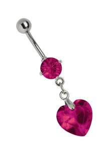 Adelia´s ADELIA ́S Damen Bauchnabelpiercing "Piercing Piercing Bauchnabelpiercing", pink, modisch, Titan, Piercings, Titan Banane - mit Zirkonia und Steinherz