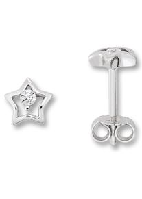 ONE ELEMENT Damen Paar Ohrhänger "Zirkonia Stern Ohrringe Ohrstecker aus 925 Silber", Kinder, Silber 925 (Sterlingsilber), silber, Silber 925