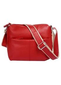 Umhängetasche Samantha Look Gr. B/H/T: 26cm x 24cm x 5cm onesize, rot Damen Taschen echt Leder, Made in Italy