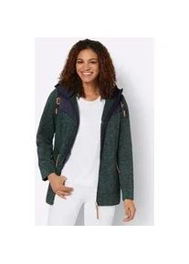 Fleecejacke Casual Looks Gr. 44, grün (apfel, marine, meliert) Damen Jacken