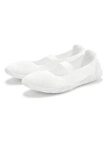 Sneaker Ballerinas Lascana Gr. 39, weiß Damen Schuhe Freizeitschuh, Slipper, Halbschuh, Slip On Sneaker superleicht VEGAN