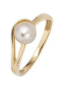 Perlenring Jobo "Ring mit Perle 6,5 mm" Fingerringe Gr. 62, Gelbgold 585-Perlen, gelb (gelbgold 585) Damen 585 Gold