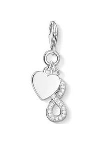 Charm-Einhänger Thomas Sabo "Herz mit Infinity, 1248-051-14" Charms bunt (silberfarben, weiß, weiß) Damen mit Zirkonia (synth.)