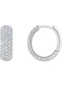 Paar Creolen Thomas Sabo "Schmuck Silber 925 Ohrringe, CR731-051-14" Ohrringe Gr. Silber 925 (Sterlingsilber), silberfarben (silberfarben, kristallweiß, kristallweiß) Damen mit Zirkonia (synth.)