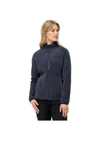 Fleecejacke Jack Wolfskin "MOONRISE FZ W" Gr. S (36), blau (night blau) Damen Jacken mit kurzem Systemreißverschluss für Wanderungen