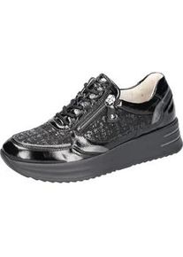 Waldläufer Plateausneaker WALDLÄUFER "H-ARIANNA" Gr. 7 (40,5), schwarz (schwarz, grau) Damen Schuhe Freizeitschuh, Halbschuh, Schnürschuh in Bequemweite G (=weit)