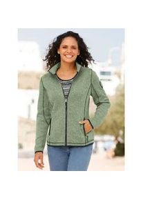 Fleecejacke Casual Looks Gr. 38, grün (eucalyptus, schwarz, gemustert) Damen Jacken