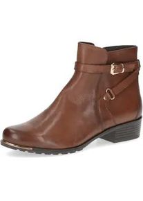 Stiefelette Caprice Gr. 38,5, braun (braun, cognac used) Damen Schuhe Blockabsatz, Boots mit Zierschnalle und Zierriemchen