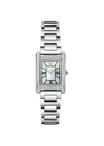 Quarzuhr Emporio Armani Armbanduhren silberfarben Damen Armbanduhr, Damenuhr, Edelstahlarmband, analog, Glassteine