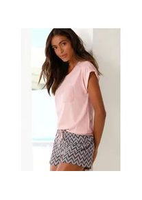 Shorty Vivance DREAMS Gr. 40/42, bunt (pink, dunkelblau, gemustert) Damen Homewear-Sets mit gemusterter Schlafshorts