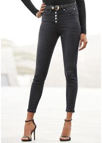 Buffalo High-waist-Jeans schwarz Gr. 34 für Damen. Figurbetont. Nachhaltig.