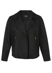 Via Appia Due Große Größen Kurze Bikerjacke in offener Form, mit Reverskragen Gr. 54 schwarz für Damen