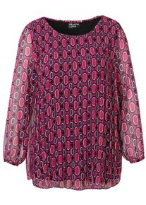Via Appia Due Große Größen Plissierte Chiffontunika mit Jerseytop Gr. 54 pink für Damen