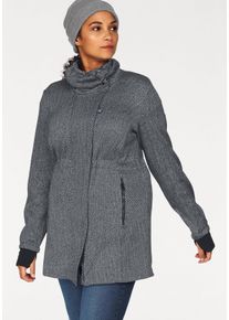 Polarino Große Größen Strickmantel Gr. 58 schwarz für Damen