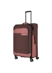 Weichgepäck-Trolley Travelite "VIIA L" Gr. B/H/T: 47cm x 77cm x 30cm 91 l, rosa (frühlingsrose) Koffer Reisegepäck Trolley groß Weichschallenkoffer TSA Schloss