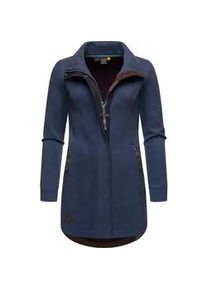 Sweatjacke Ragwear "Letrice", Damen, Gr. S (36), blau (navy), Sweatware, Obermaterial: 65% Baumwolle, 35% Polyester, tailliert ca. Mitte Oberschenkel, hoch geschlossener Ausschnitt, &Auml;rmel ohne &Auml;rmelschlitz normaler Saum, Sweatjacken Sweatjacke, Sportliche Zip-Jacke mit hohem Kragen