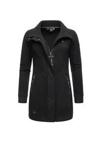 Parka Ragwear "Letrice Fleece" Gr. L (40), schwarz Damen Jacken Sportliche Zip-Fleecejacke mit hohem Kragen