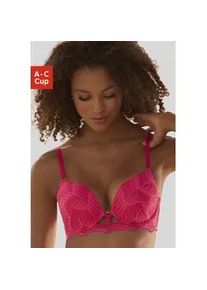 Push-up-BH Lascana "Marla" Gr. 85, Cup A, pink Damen BHs mit integrierten Kissen und modischer Spitze, Dessous