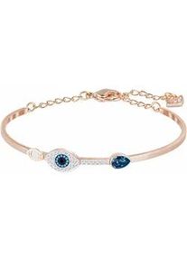 Armreif Swarovski "DUO EVIL EYE, BLAU, METALLMIX, Magisches Auge, 5171991" Armbänder Gr. M, Metall, rosegold (roségoldfarben, blau, kristallweiß, blau) Damen Armschmuck mit Swarovski Kristall