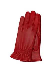 Lederhandschuhe Kessler "Sadie" Gr. 8, rot Damen Handschuhe mit edler Raffung