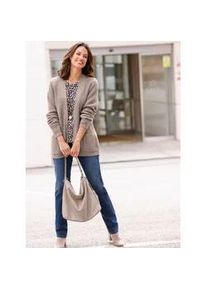 Cardigan Inspirationen Gr. 36, grau (taupe, meliert) Damen Strickjacken