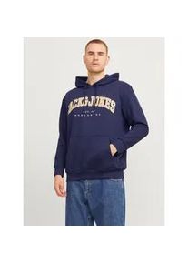 Jack & Jones PlusSize Hoodie JACK & JONES PLUSSIZE "JJECALEB VARSITY SWEAT HOOD NOOS PLS" Gr. 4XL, blau (navy blazer) Herren Sweatshirts