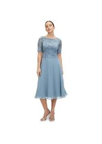 Cocktailkleid Vera Mont "Vera Mont mit Spitze" Gr. 38, Normalgrößen, blau (bluish grey) Damen Kleider Spitze