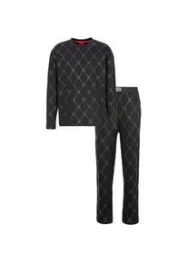 Pyjama Hugo UNDERWEAR Gr. L, schwarz Herren Homewear-Sets mit Rundhalsausschnitt