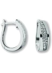 Paar Creolen ONE ELEMENT "Zirkonia Ohrringe aus 925 Silber" Gr. Damen, mit Zirkonia, Silber 925 (Sterlingsilber), silberfarben (silber) Damen Silber Schmuck