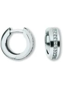 Paar Creolen ONE ELEMENT "Zirkonia Ohrringe aus 925 Silber" Gr. Damen, mit Zirkonia, Silber 925 (Sterlingsilber), silberfarben (silber) Damen Silber Schmuck