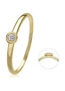 Diamantring ONE ELEMENT "0,03 ct Diamant Brillant Ring aus 585 Gelbgold" Fingerringe Gr. 52, mit Diamant, Gelbgold 585-Diamanten, goldfarben (gold) Damen Gold Schmuck