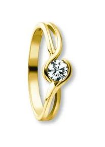 Goldring ONE ELEMENT "Zirkonia Ring aus 333 Gelbgold" Fingerringe Gr. 58, mit Zirkonia, Gelbgold 333, goldfarben (gold) Damen Gold Schmuck