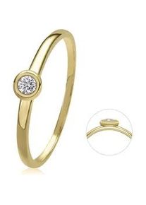 Diamantring ONE ELEMENT "0,05 ct Diamant Brillant Ring aus 585 Gelbgold" Fingerringe Gr. 60, mit Diamant, Gelbgold 585-Diamanten, goldfarben (gold) Damen Gold Schmuck