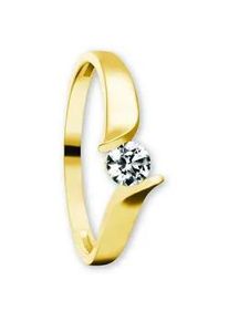 Goldring ONE ELEMENT "Zirkonia Ring aus 333 Gelbgold" Fingerringe Gr. 56, mit Zirkonia, Gelbgold 333, goldfarben (gold) Damen Gold Schmuck