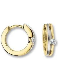 Paar Creolen ONE ELEMENT "Zirkonia Ohrringe aus 333 Gelbgold" Gr. Damen, mit Zirkonia, Gelbgold 333, goldfarben (gold) Damen Gold Schmuck